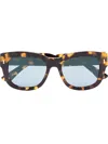 Gucci Branded Square-frame Sunglasses In Neutrals