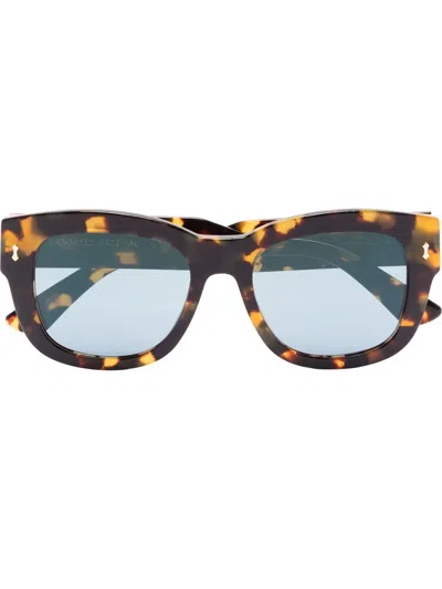 Gucci Branded Square-frame Sunglasses In Neutrals