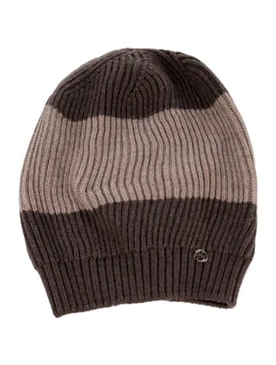 Pre-owned Gucci Branded Wool Beanie W/tags In Brown