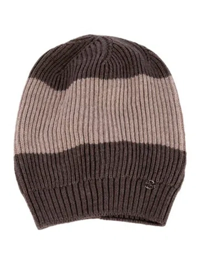 Pre-owned Gucci Branded Wool Beanie W/tags In Brown