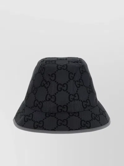 Gucci Breathable Fabric Bell Hat With Wide Brim In Black