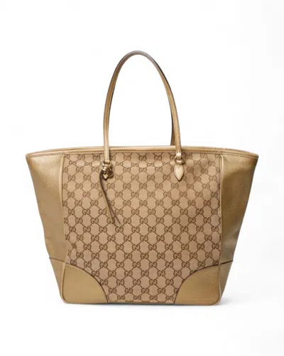 Gucci Bree Medium Gg Supreme Shopper Gold In Neutral