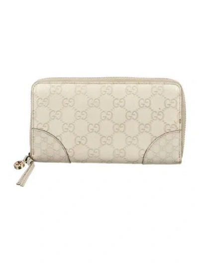 Pre-owned Gucci Bree Microssima Pattern Continental Wallet In Neutral