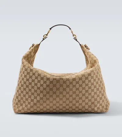 Gucci Brera Gg Canvas Large Shoulder Bag In Brown