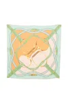 Gucci Gg Jacquard Silk Scarf In Orange