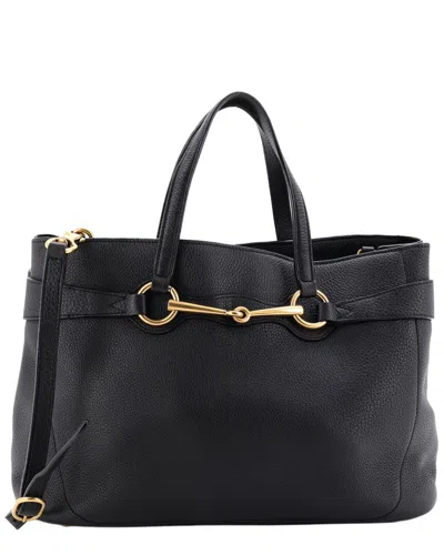 Gucci Bright Bit Convertible Tote Leather Medium (authentic Pre-loved) In Blue