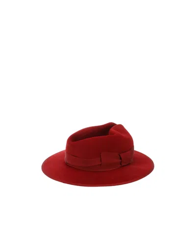 Gucci Bright Red Woolen Wide-brim Fedora