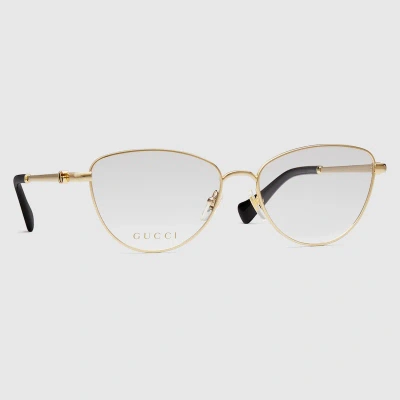 Gucci Cat Eye Optical Frame In Gold