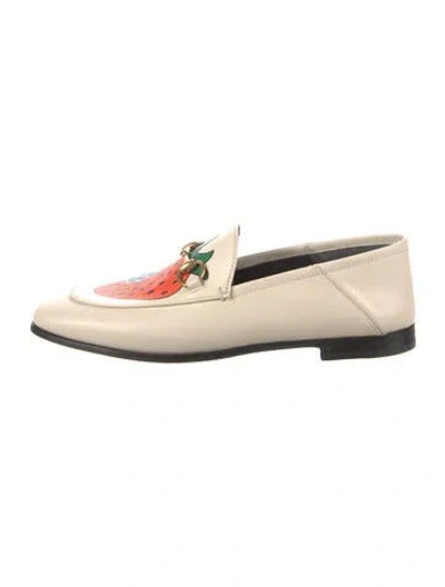 Pre-owned Gucci Brixton Horsebit Accent Loafers W/ Tags In Neutral