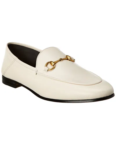 Gucci Brixton Horsebit Leather Loafer In White