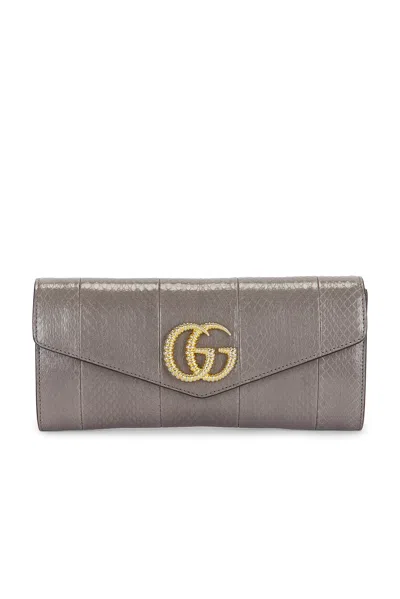 Pre-owned Gucci Broadway Clutch In Gray