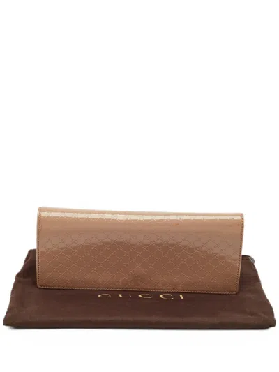 Pre-owned Gucci Broadway Microssima Clutch Bag In Neutral
