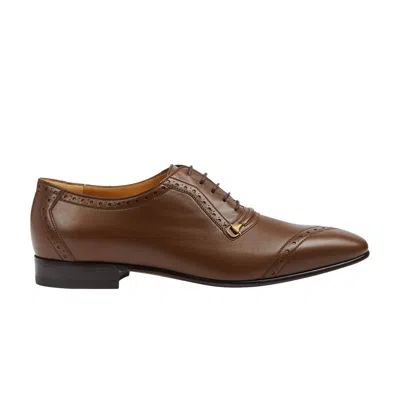 Pre-owned Gucci Brogue Lace Up Shoe 'brown'
