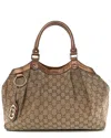 Gucci Bronze Gg Canvas Medium Sukey Tote (authentic Pre-loved)