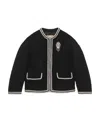 Gucci Brooch-detail Tweed Jacket In Black