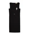Gucci Brooch Wool Dress In Black