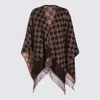 Gucci Brown And Pink Wool Cape In Multi