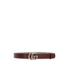 Gucci Signature Double G-buckle Reversible Leather Belt In Brown