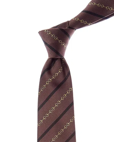 Gucci Brown Bittage Jacquard Silk Tie