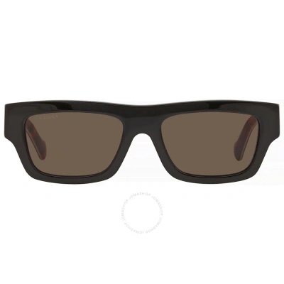 Gucci Brown Browline Men's Sunglasses Gg1301s 003 55 In Black / Brown