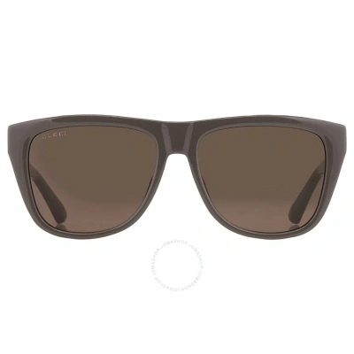 Gucci Brown Browline Men's Sunglasses Gg1345s 006 57 In Brown / Grey