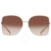 Gucci Brown Butterfly Ladies Sunglasses Gg1282sa 003 62 In Brown / Gold