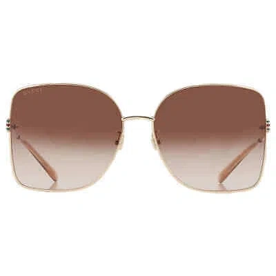 Pre-owned Gucci Brown Butterfly Ladies Sunglasses Gg1282sa 003 62 Gg1282sa 003 62
