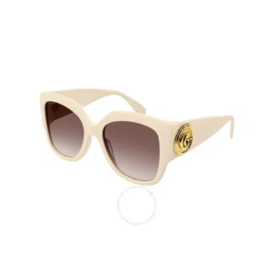 Gucci Brown Butterfly Ladies Sunglasses Gg1407s 004 54 In Brown / Ivory