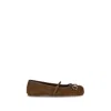 Gucci Brown Calf Leather Bos Taurus Ballet Flats In Brown