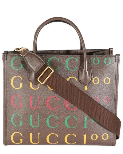 Gucci Brown Calfskin 100 Small Tote (authentic Pre-loved)