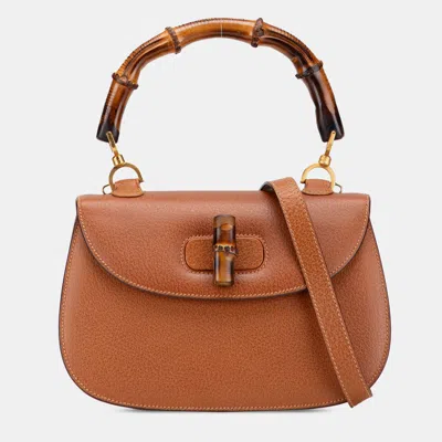 Pre-owned Gucci Brown Calfskin Bamboo Night