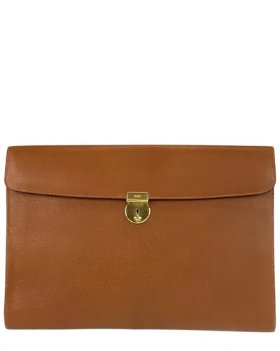 Gucci Brown Calfskin Clutch (authentic Pre-loved)