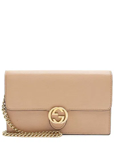 Gucci Brown Calfskin Interlocking G Chain Wallet (authentic Pre-loved)