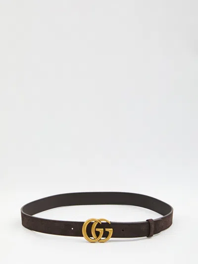 Gucci Brown Calfskin Leather Belt In Pink