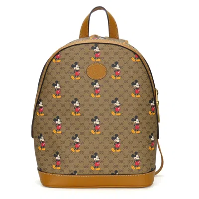 Pre-owned Gucci Brown Camel Gg Supreme Backpack ()