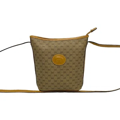 Pre-owned Gucci Brown Camel Leather Pvc Pochette Shoulder Bag ()