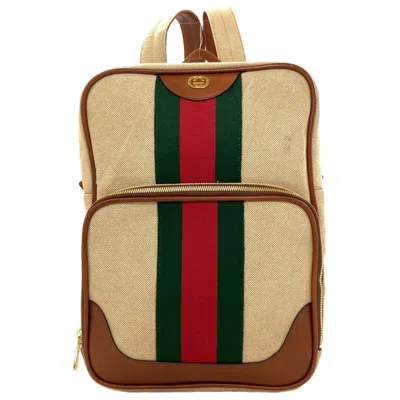 Pre-owned Gucci Brown Canvas Backpack ()