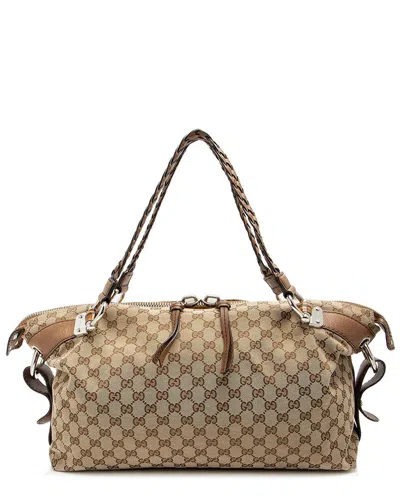 Gucci Brown Canvas Bamboo Bar Medium Tote (authentic Pre-loved)