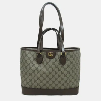 Pre-owned Gucci Brown Canvas Gg Canvas Tote Bag