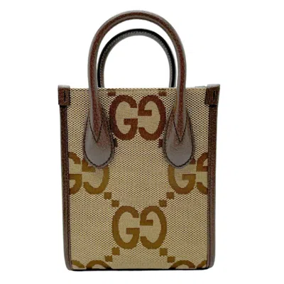 Pre-owned Gucci Brown Canvas Leather Handbag Shoulder Bag ()
