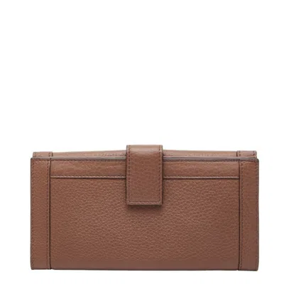 Pre-owned Gucci Brown Canvas Leather Long Wallet (bi-fold) ()