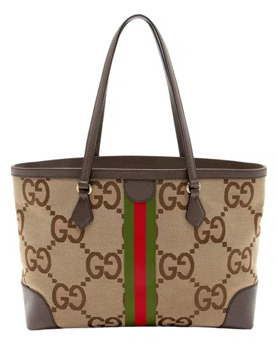Gucci Brown Canvas, Leather, Nylon Ophidia Large Shopping Tote (authentic Pre-  Loved)
