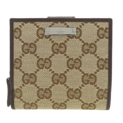 Pre-owned Gucci Brown Canvas Leather Wallet (bi-fold) ()