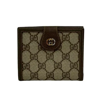 Pre-owned Gucci Brown Canvas Leather Wallet (bi-fold) ()