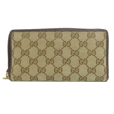 Pre-owned Gucci Brown Canvas Long Wallet (bi-fold) ()