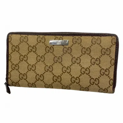 Pre-owned Gucci Brown Canvas Long Wallet (bi-fold) ()