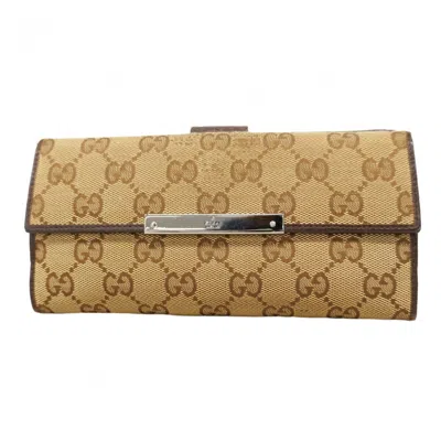 Pre-owned Gucci Brown Canvas Long Wallet (bi-fold) ()