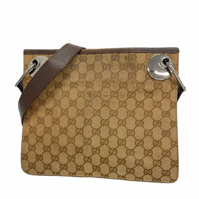 Pre-owned Gucci Brown Canvas Shoulder Bag ()
