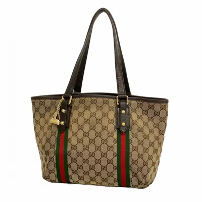 Pre-owned Gucci Brown Canvas Tote Bag ()