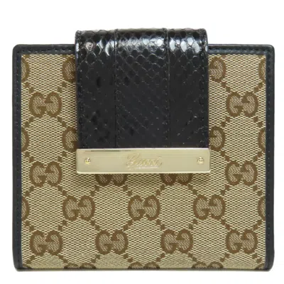 Pre-owned Gucci Brown Canvas Wallet (bi-fold) ()